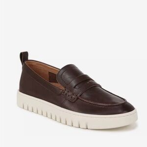 Vionic Dark Brown Leather Slip-On Loafers